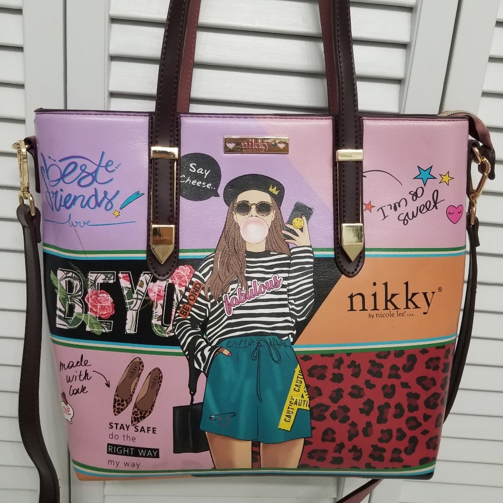 Nicole Lee medium tote with coin mini wallet